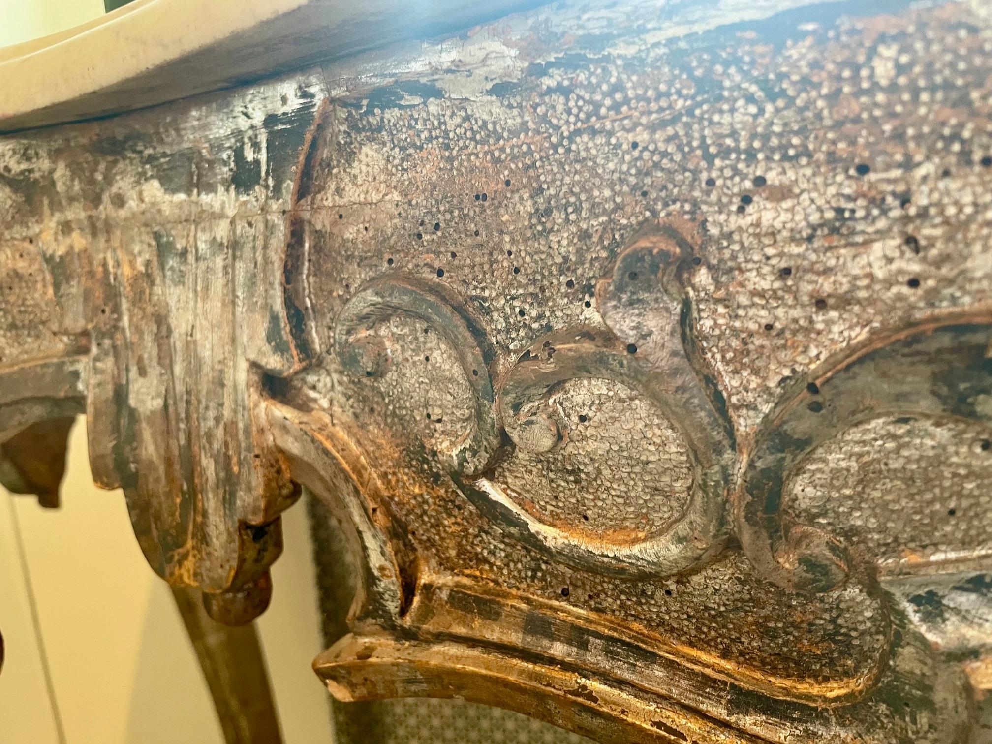 19th Century Italian Console with Marble Top For Sale 1