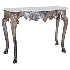 19th Century Italian Console with Marble Top