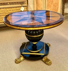 19th Century Italian Continental Centre Table, End or Card Table, Bronze Feet