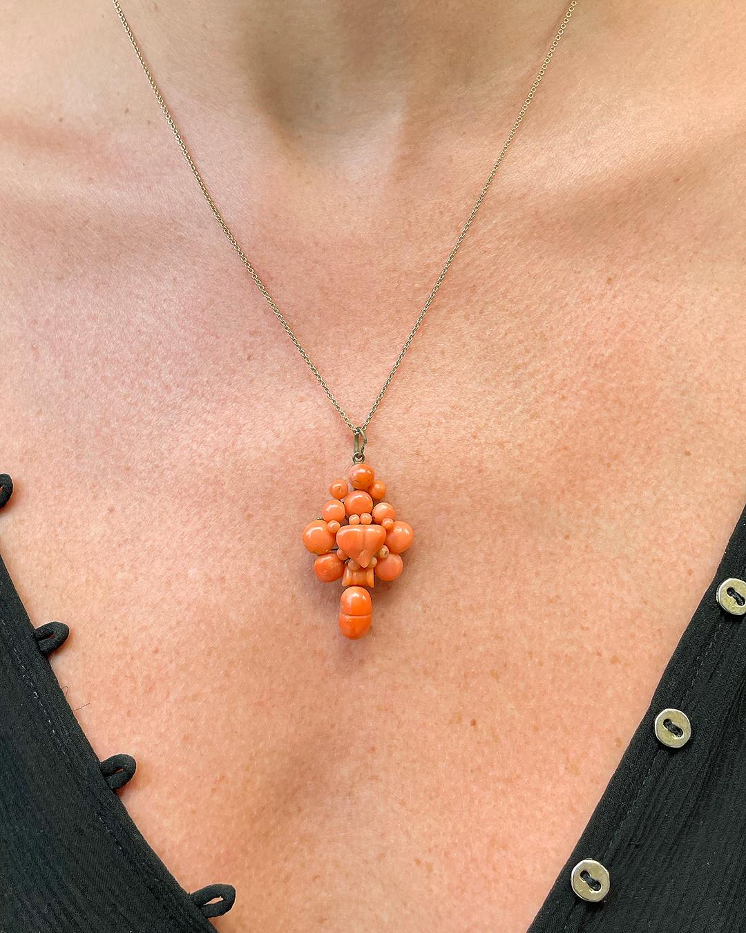 19th Century Italian Coral Cross In Good Condition In New York, NY