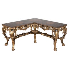 Antique 19th Century Italian Corner Console Table