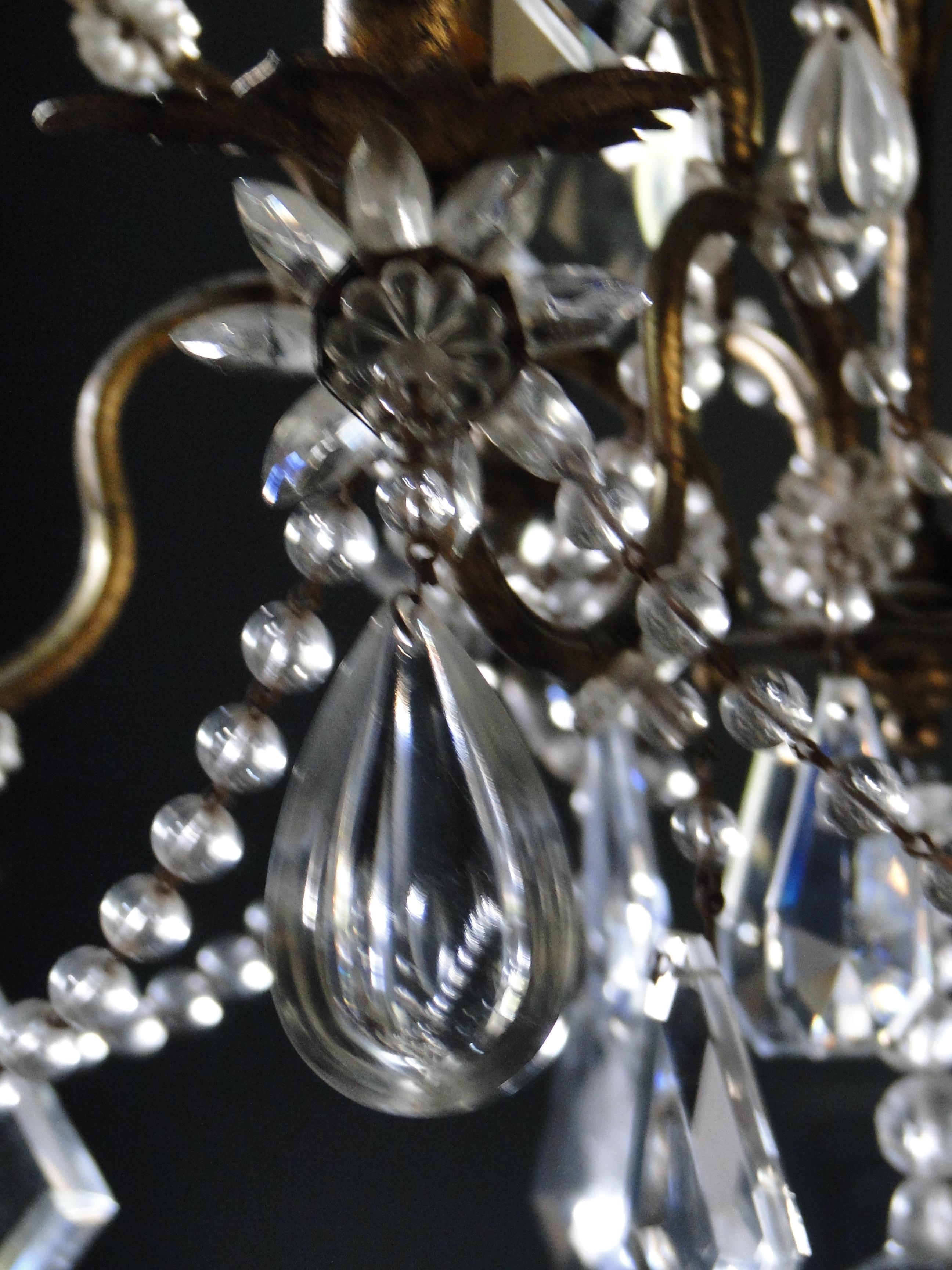 19th Century Italian Cristal Five-Light Chandelier 1