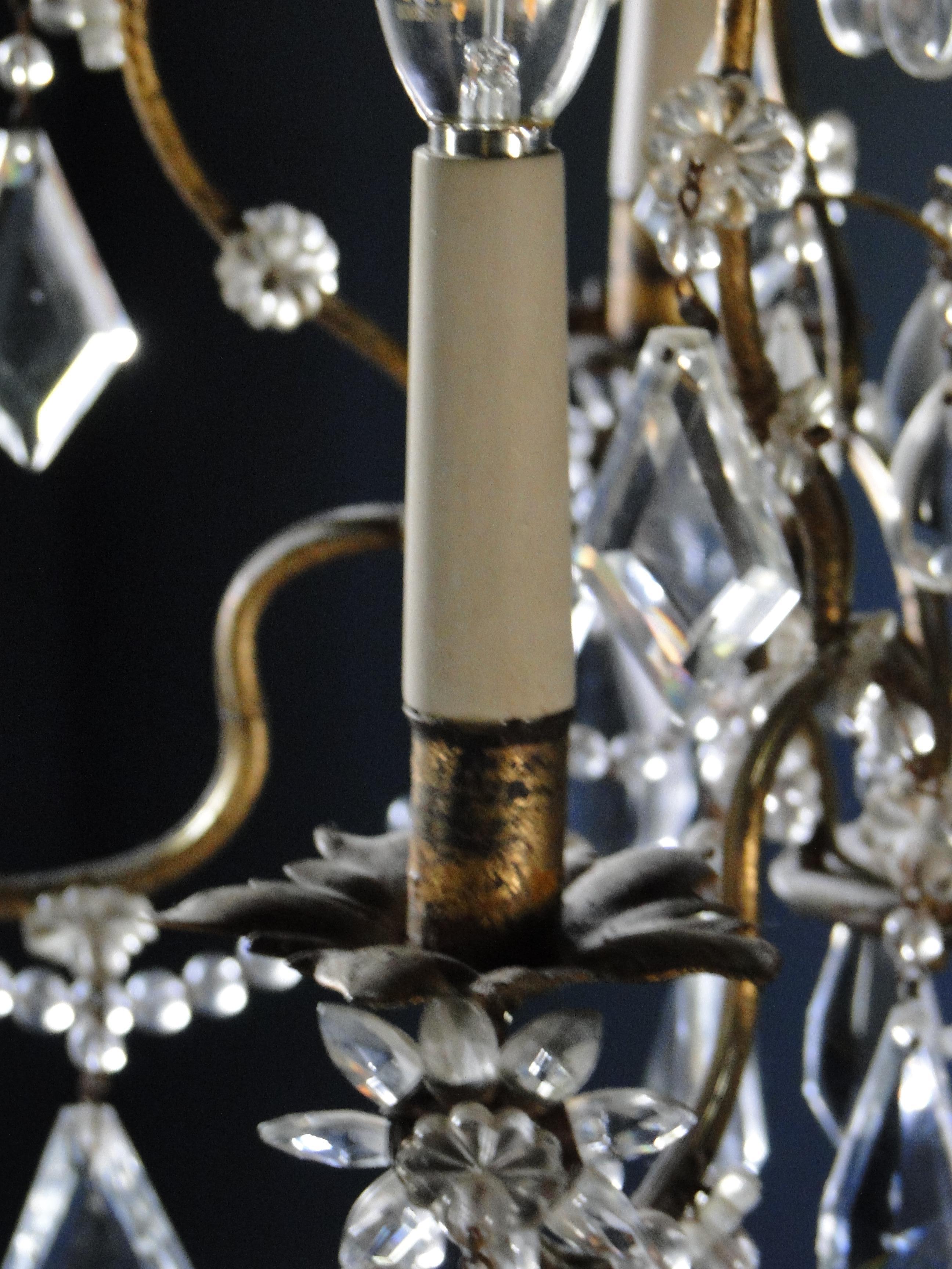 19th Century Italian Cristal Five-Light Chandelier 3