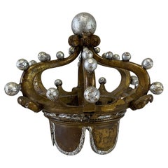 19th Century Italian Basswood Crown Ornament from Alto Adige - Antique Décor