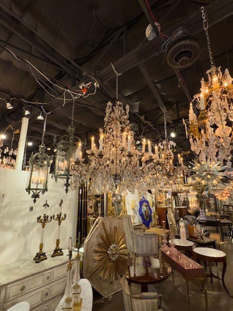 Lampadario italiano del XIX secolo in cristallo e ametista in vendita 3