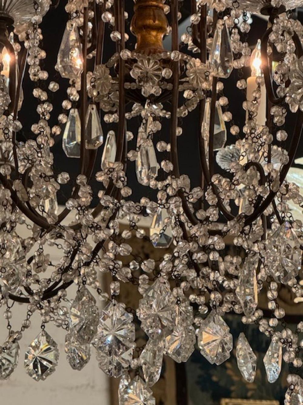 Lampadario in cristallo italiano del XIX secolo In condizioni buone in vendita a Dallas, TX