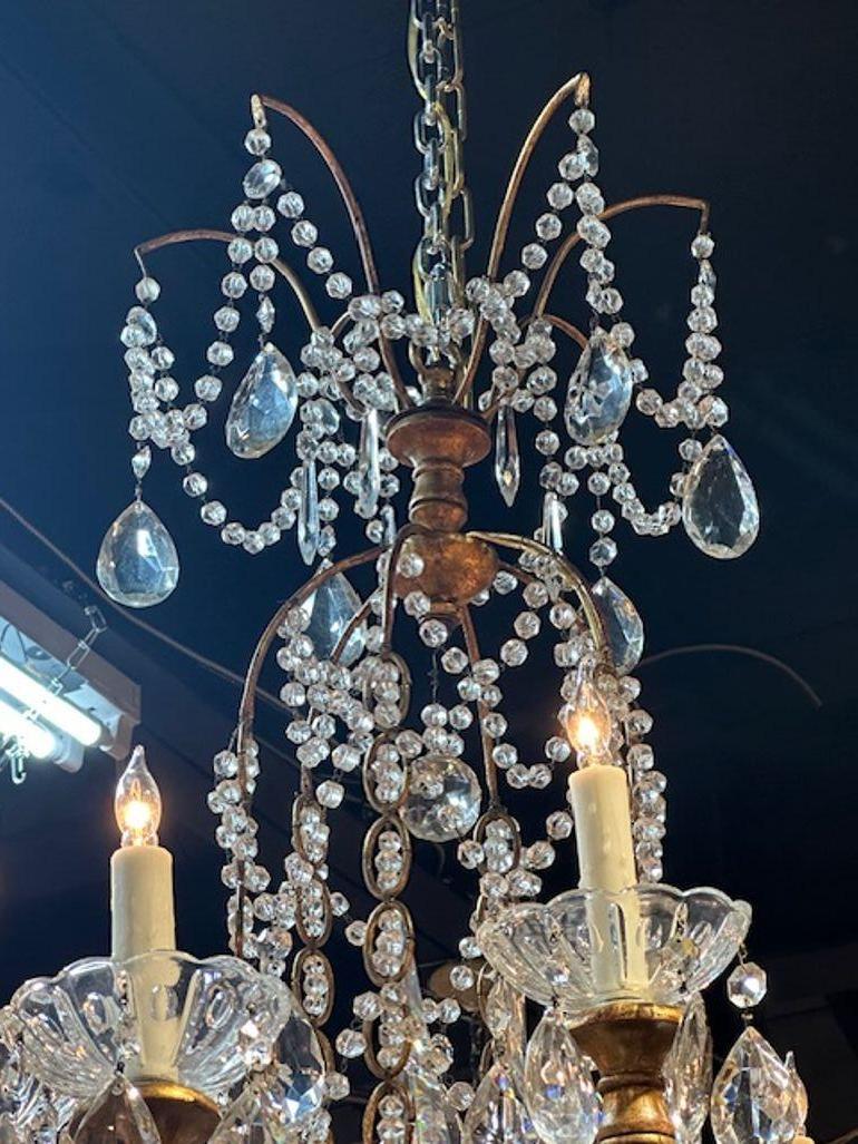 19th Century Italian Crystal Chandelier For Sale 4