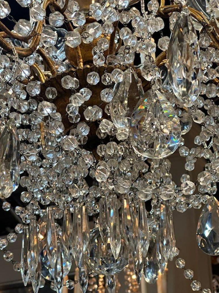 19th Century Italian Crystal Chandelier For Sale 5