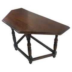 19th Century Italian "D" Shaped Walnut Console Table 