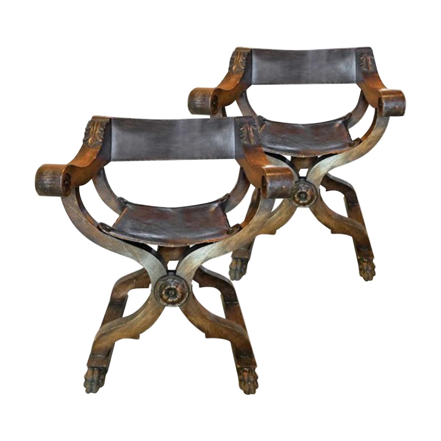 19th Century Italian Dante Chairs For Sale