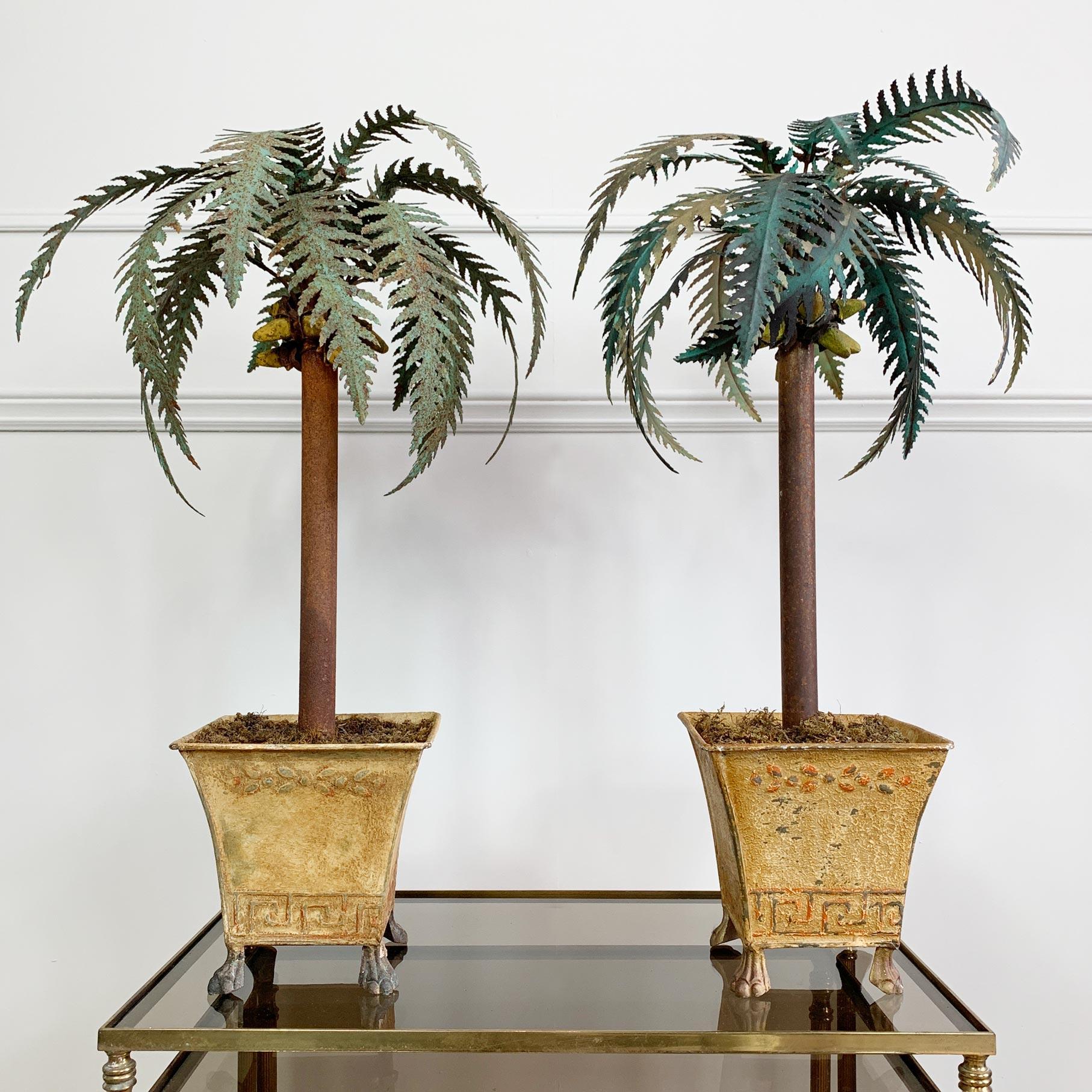19th Century Italian Decorative Tole Palm Tree Sculptures 5