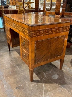 19th Century Italian Desk with Greek Key Inlay