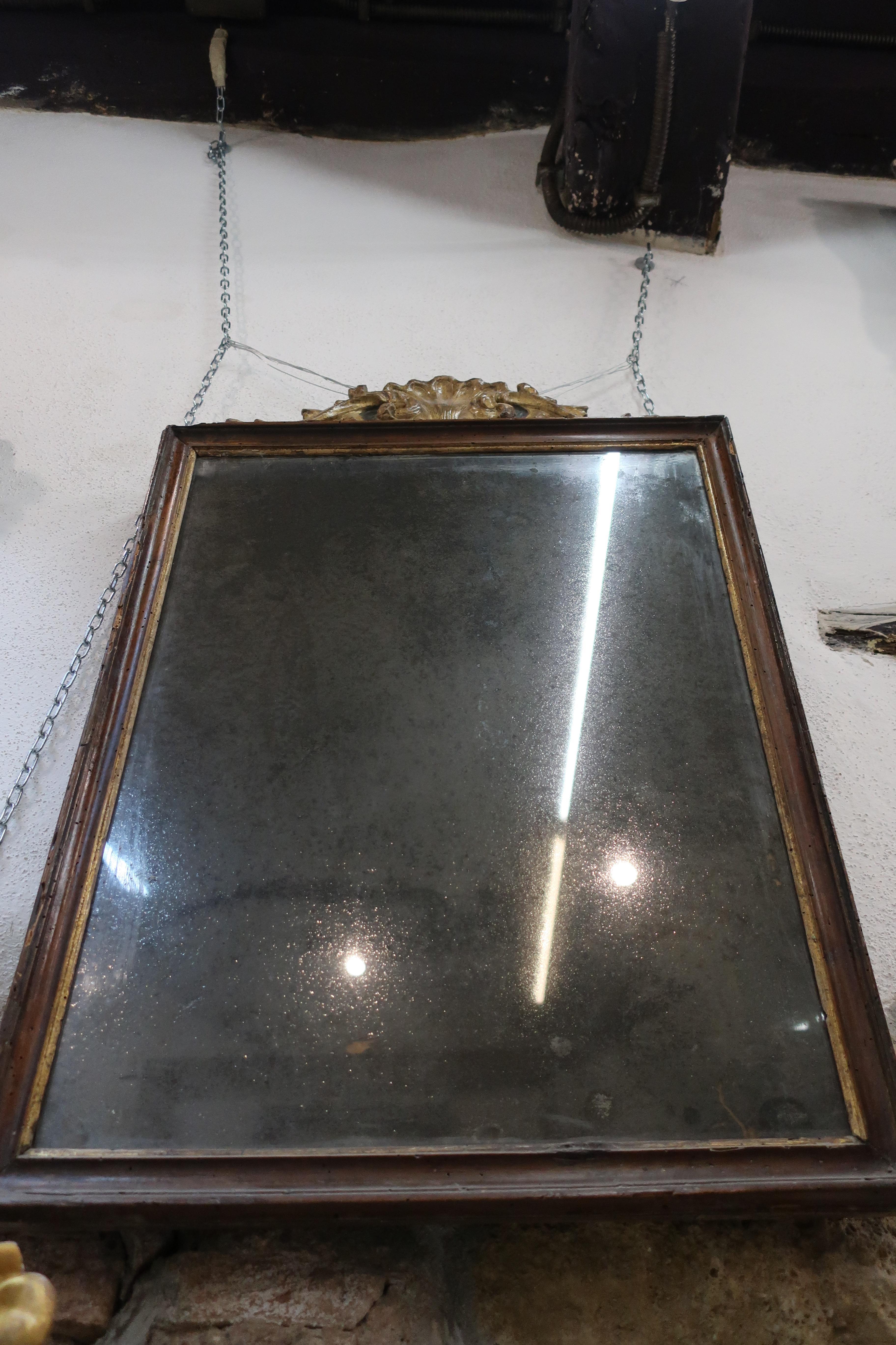 19th Century Italian Directoire style mirror with original mercury mirror glass For Sale 9