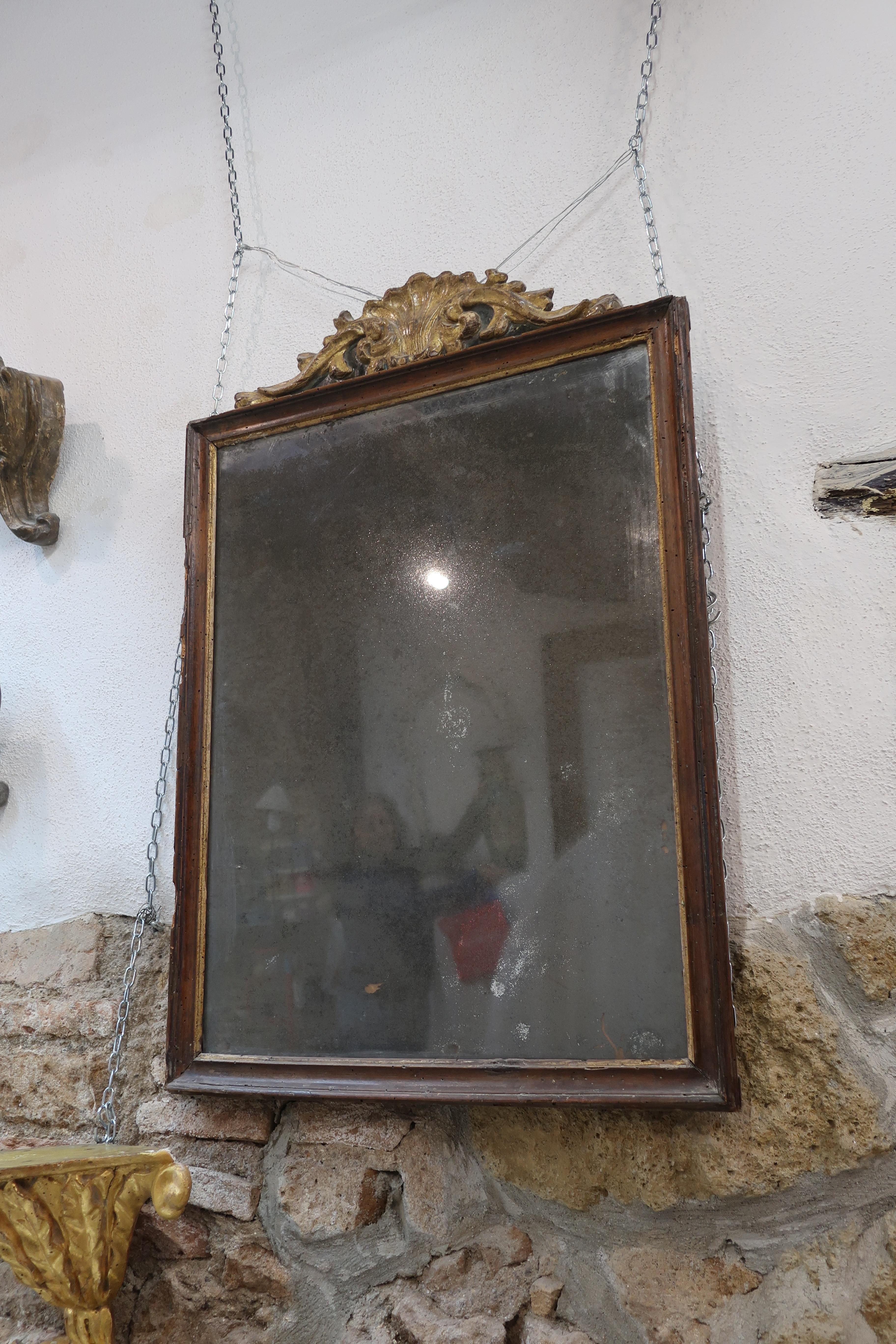 19th Century Italian Directoire style mirror with original mercury mirror glass For Sale 10