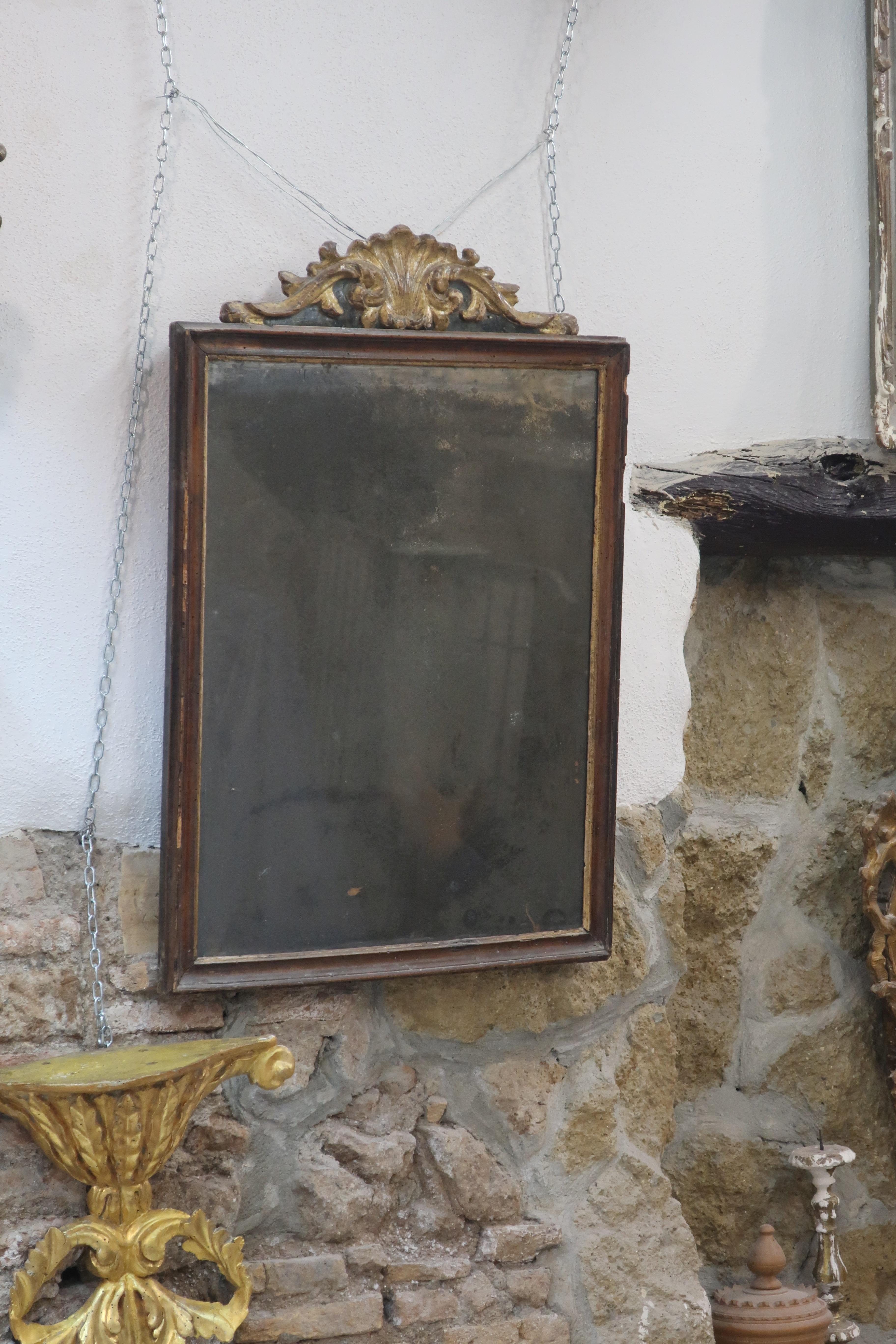19th Century Italian Directoire style mirror with original mercury mirror glass For Sale 4