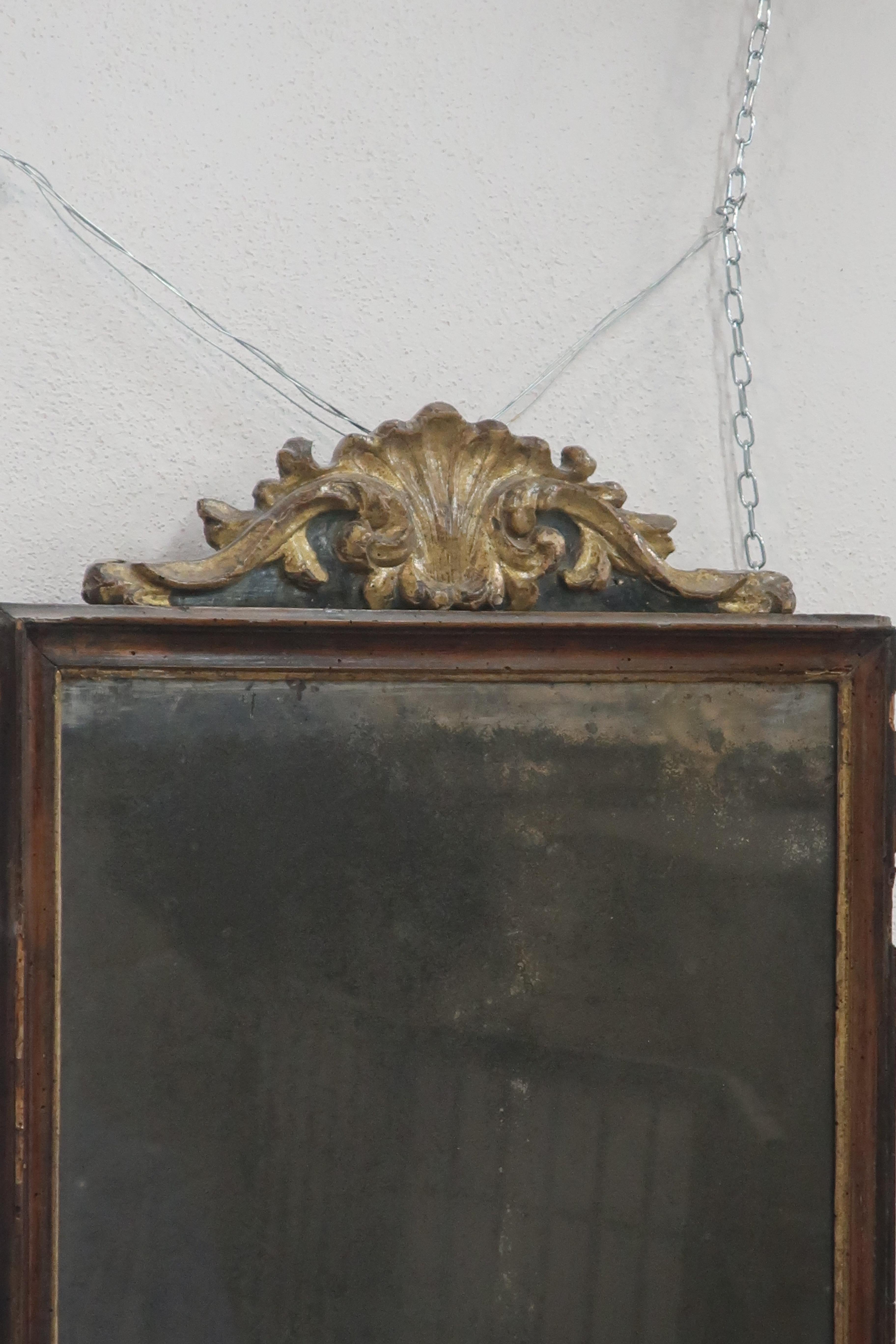 19th Century Italian Directoire style mirror with original mercury mirror glass For Sale 5