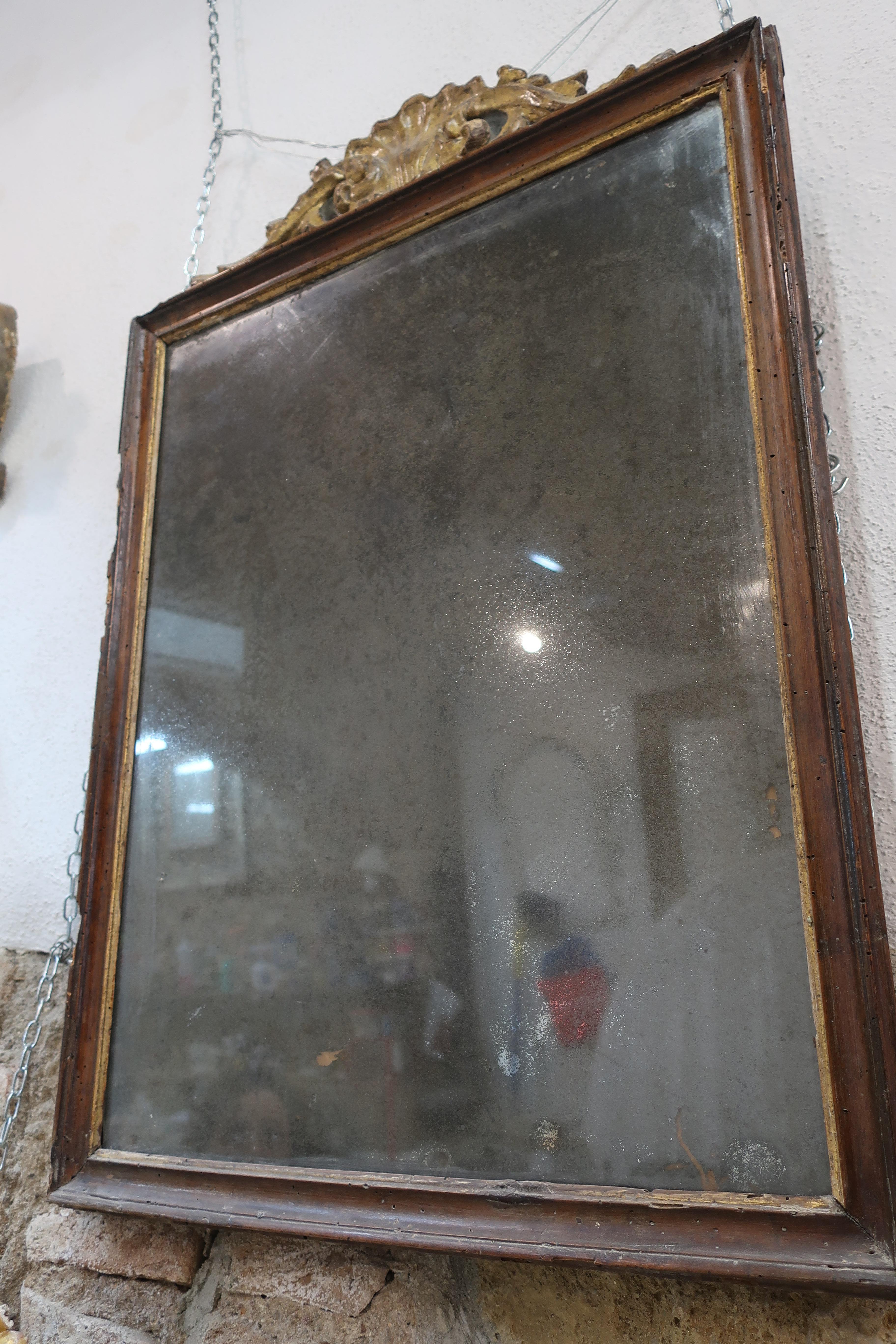 19th Century Italian Directoire style mirror with original mercury mirror glass For Sale 6