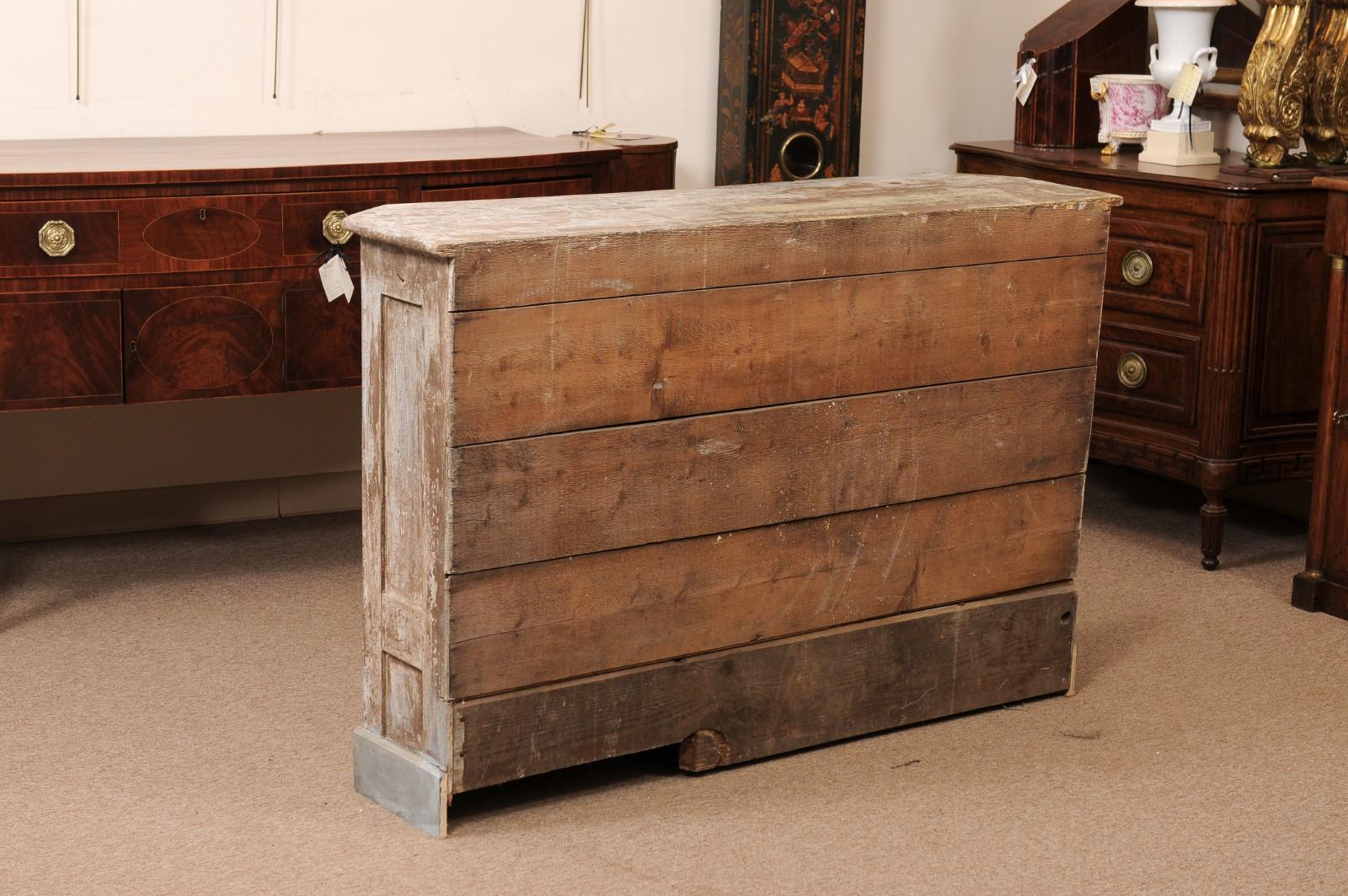 19th Century Italian Distressed Painted Credenza with Canted Sides For Sale 3