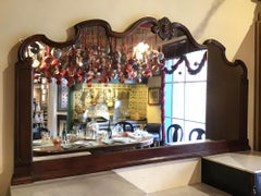 19th Century Italian Ebonized Cupboard with Mahogany Mirror and Marble Top