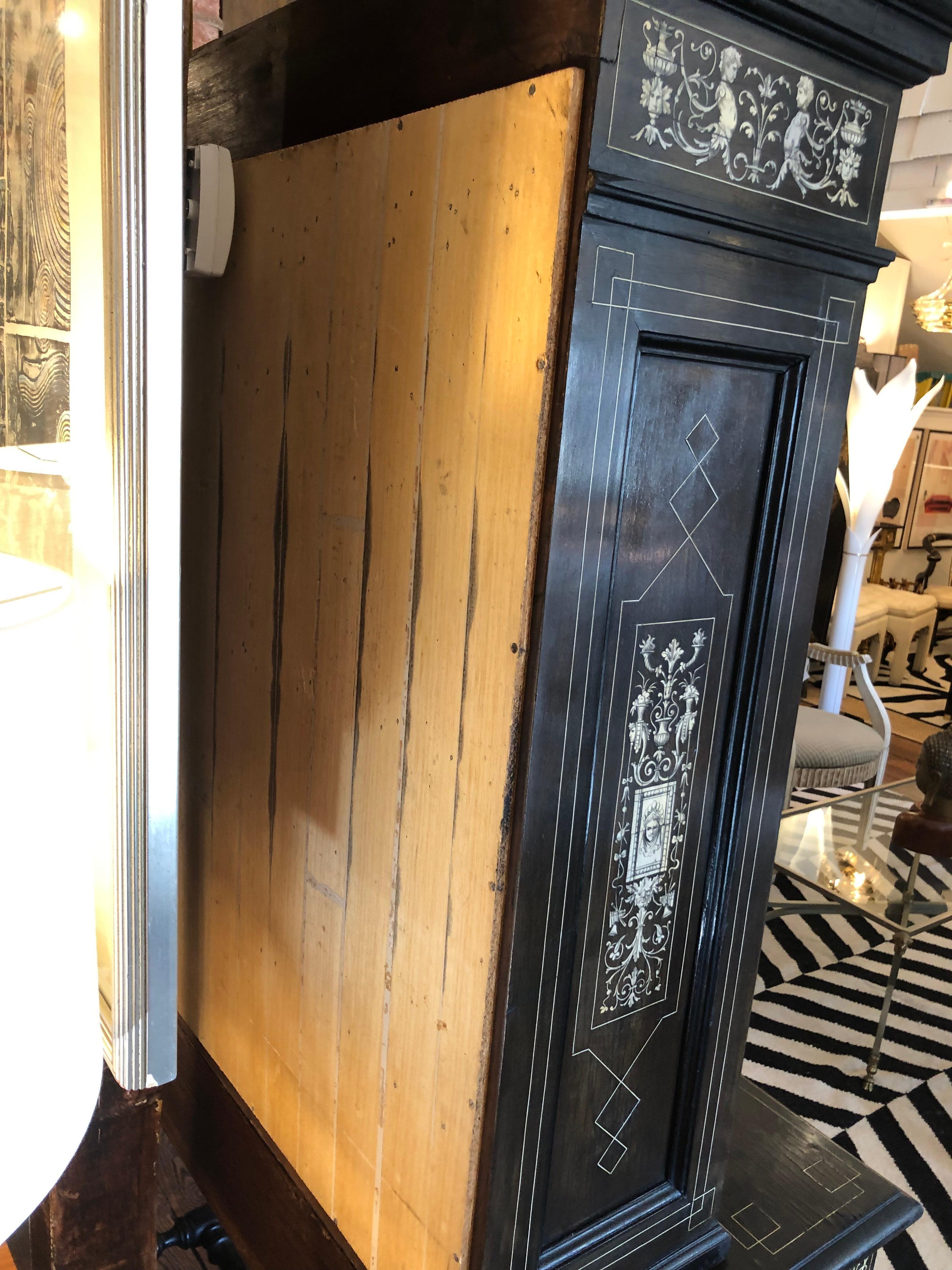 19th Century Italian Ebonized Wood and Inlay Marquetry Sideboard For Sale 13
