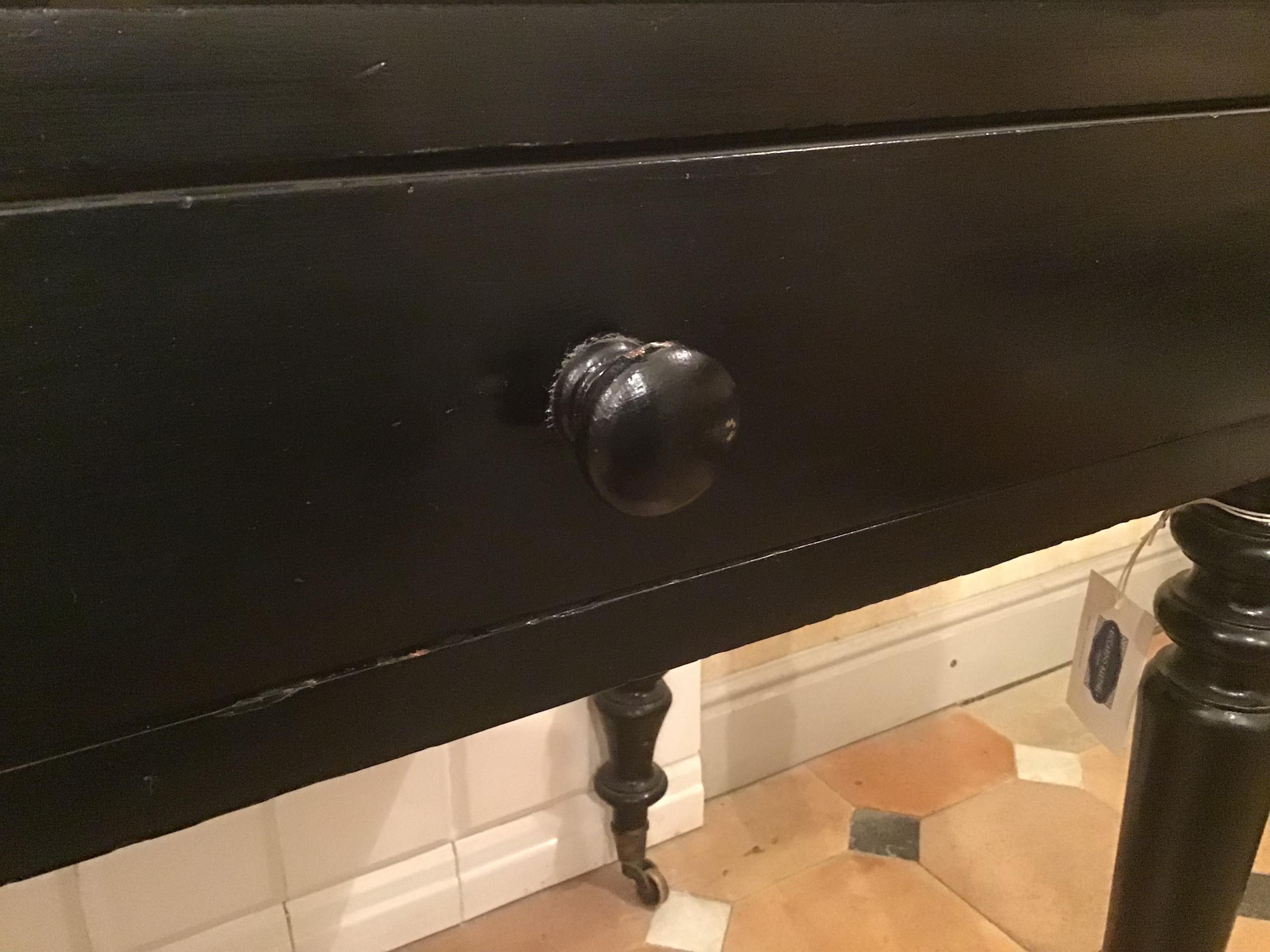 Late 19th Century 19th Century Italian Ebonized Wood Cupboard Sink with Marble Top, 1890s For Sale
