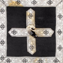 19th Century Italian Ecclesiastical "Chiesa Borsa" with Black Crystal Points