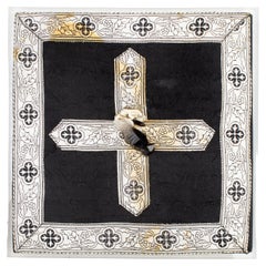 Chiesa Borsa ecclesiastica italiana del 19° secolo con punte di cristallo nero