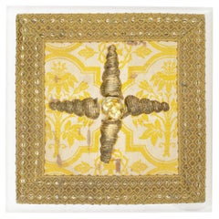 Chiesa Borsa ecclesiastica italiana del XIX secolo con conchiglie e perle d'oro