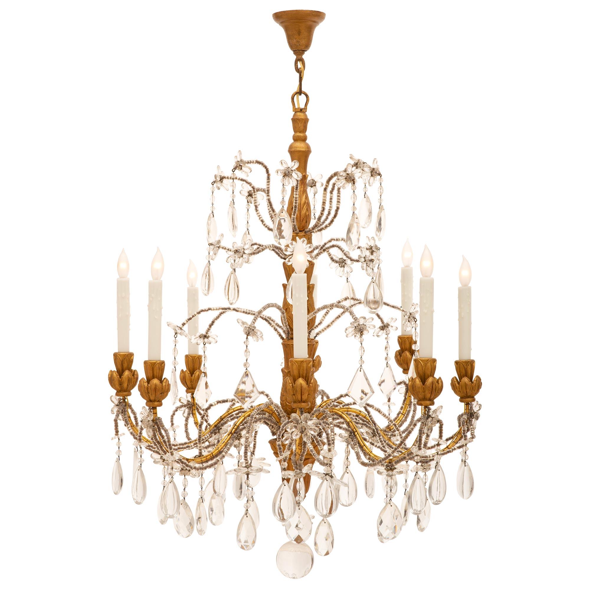 19th Century Italian Eight Light Chandelier In Good Condition For Sale In West Palm Beach, FL