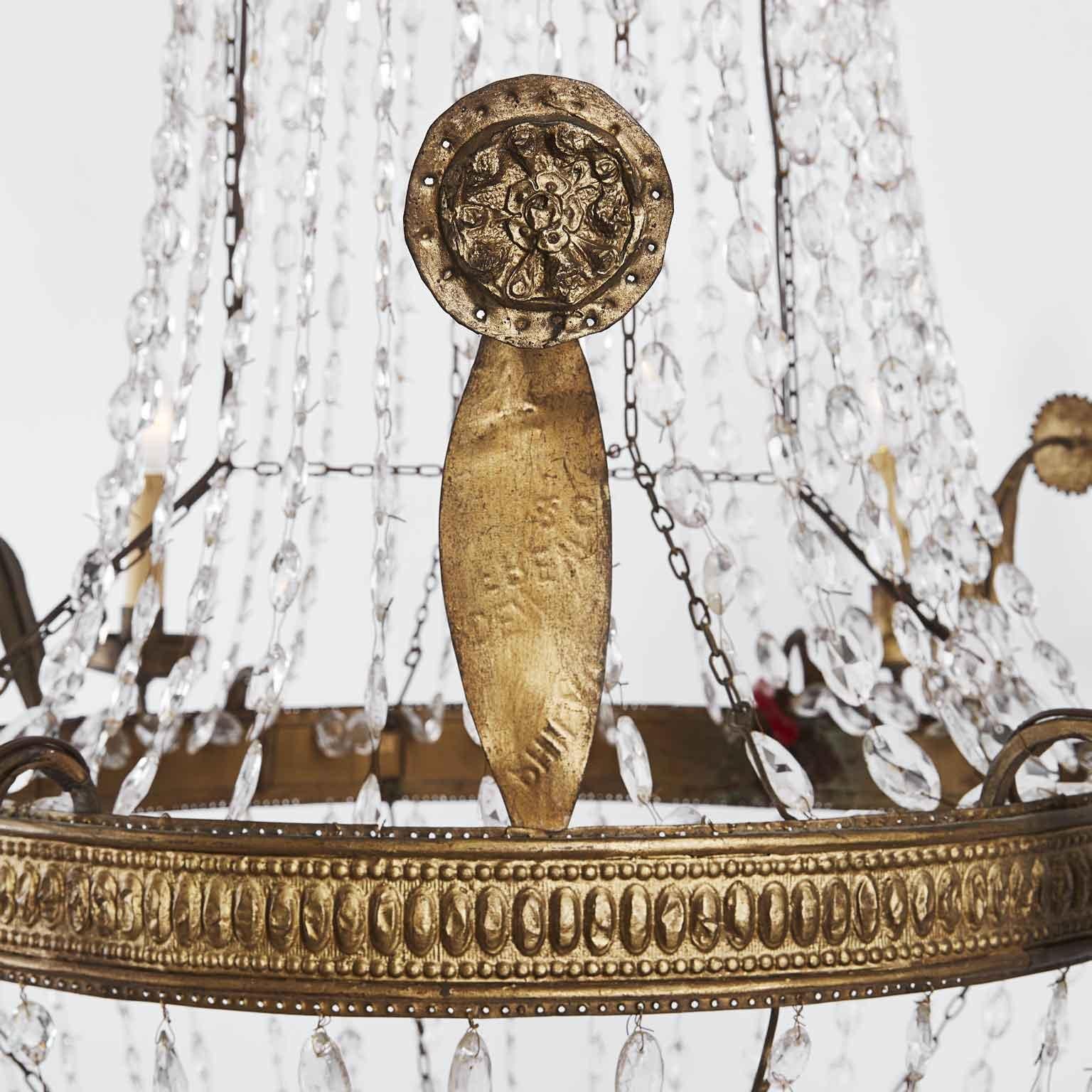 Lampadario Fiorentino in Cristallo Epoca Impero Inizio 1800 in vendita 8