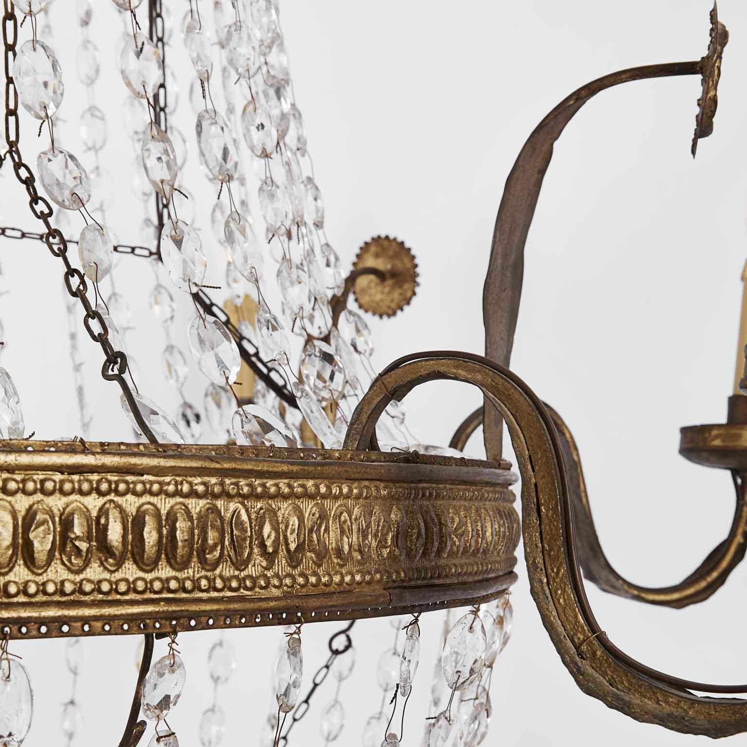 Lampadario Fiorentino in Cristallo Epoca Impero Inizio 1800 in vendita 11