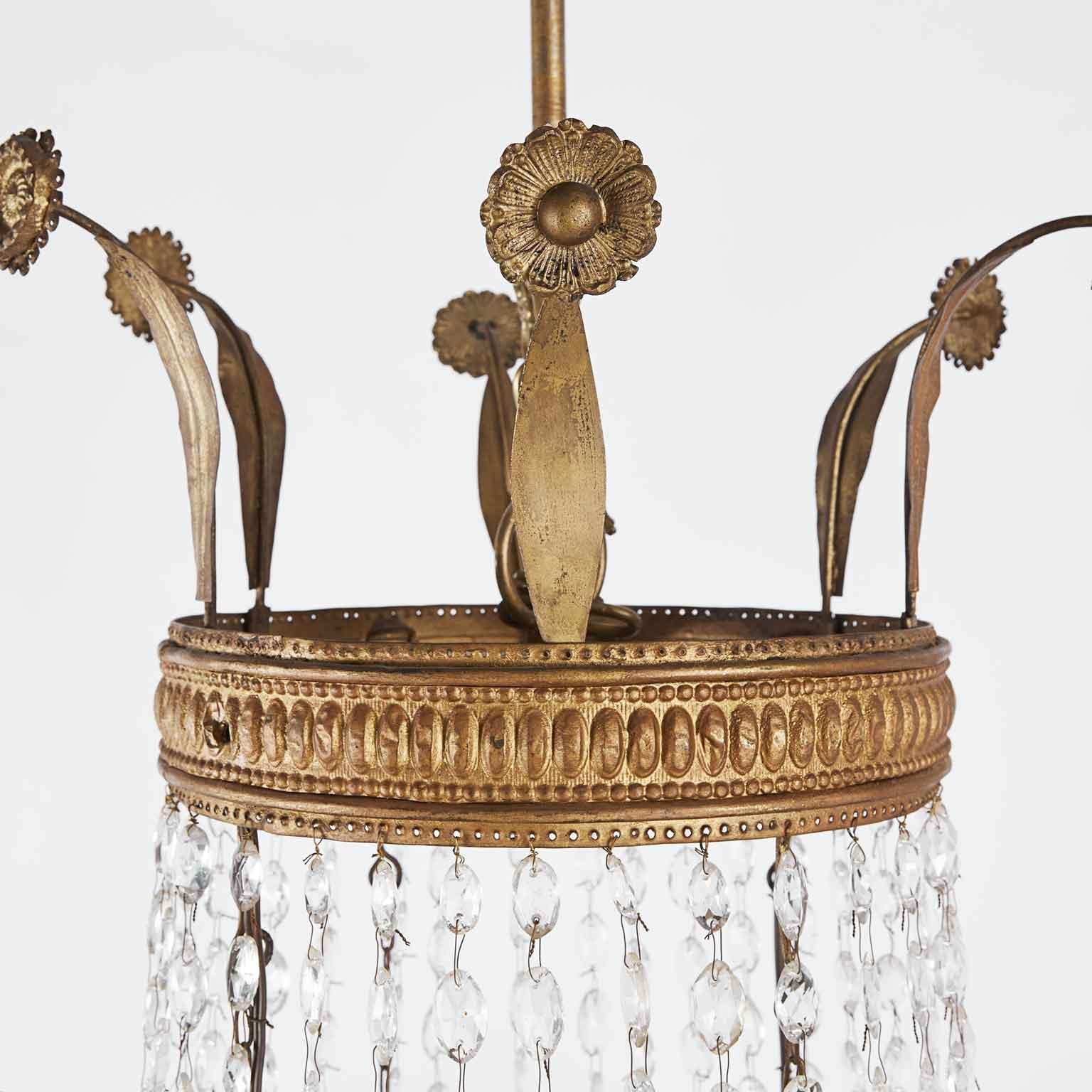 XIX secolo Lampadario Fiorentino in Cristallo Epoca Impero Inizio 1800 in vendita