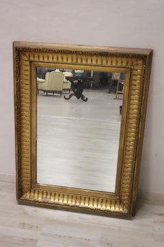 19th Century Italian Empire Carved and Gilded Wood Wall Mirror