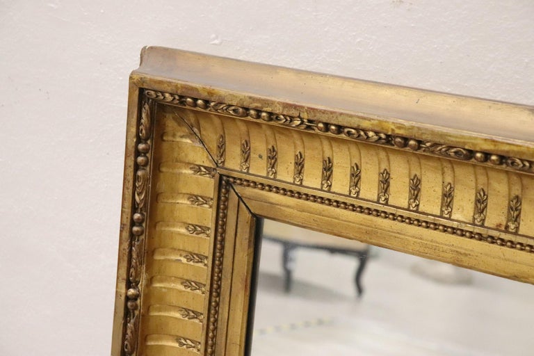 19th Century Italian Empire Carved and Gilded Wood Wall Mirror at 1stDibs