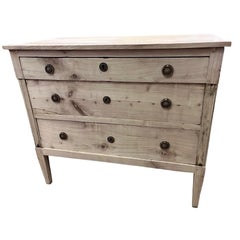 19th Century Italian Empire Chest of Drawers in Bleached Walnut
