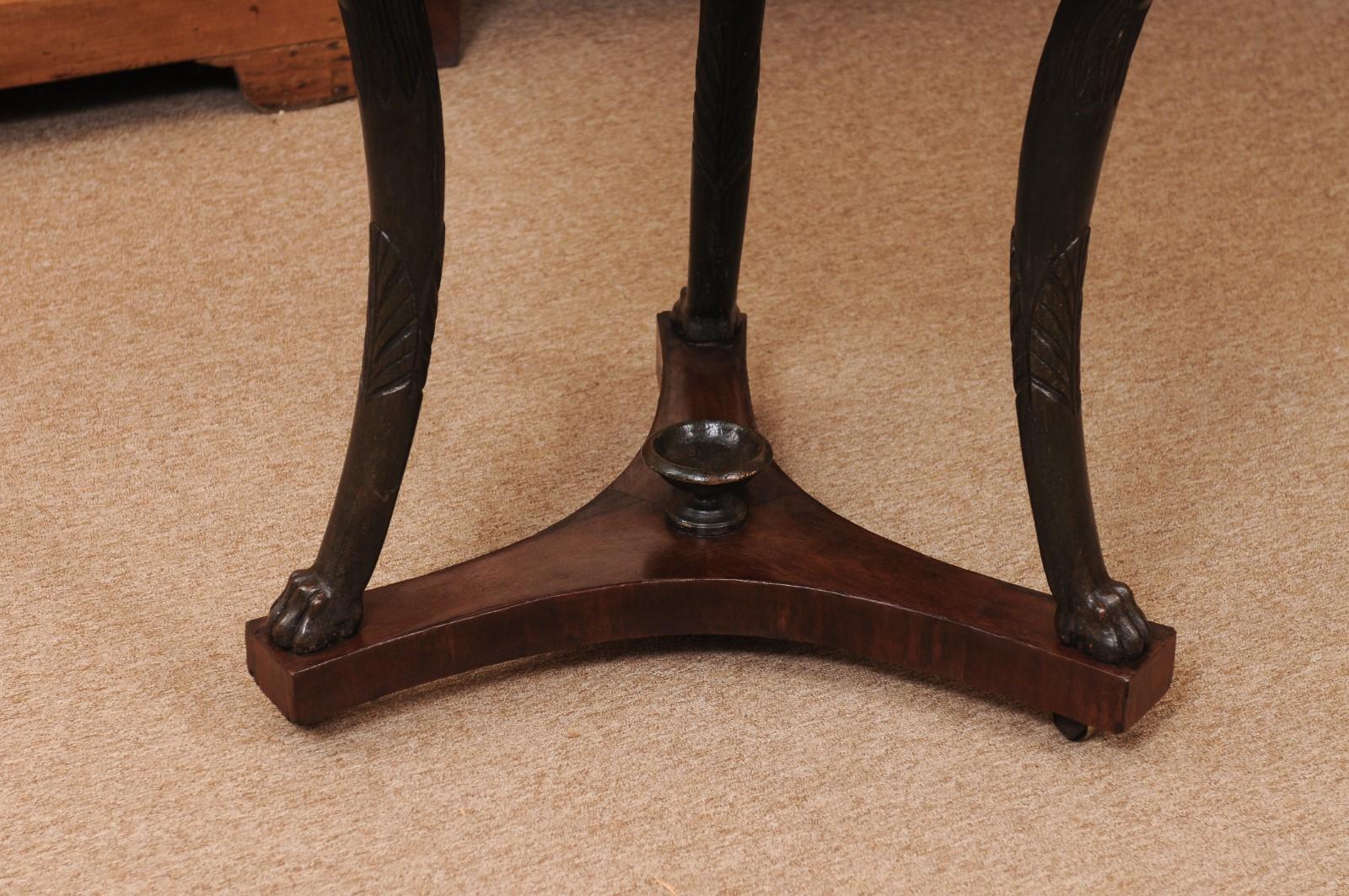19th Century Italian Empire Ebonized Gueridon For Sale 6