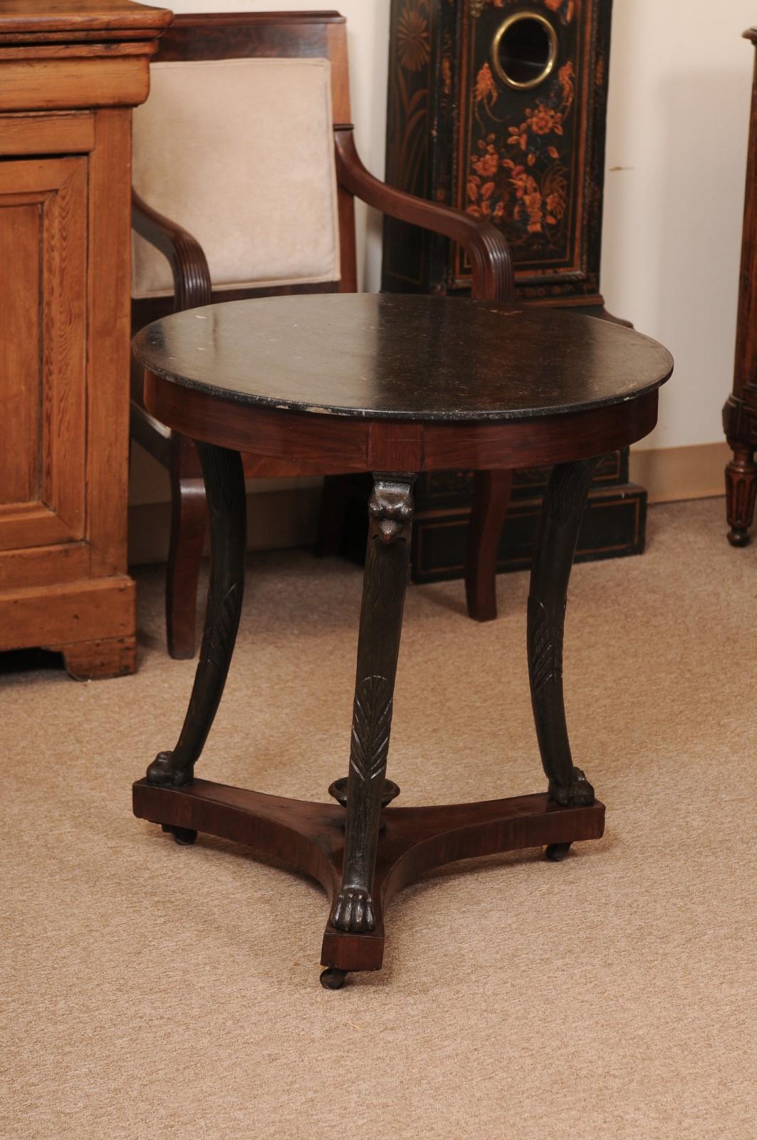 19th Century Italian Empire Ebonized Gueridon For Sale 7