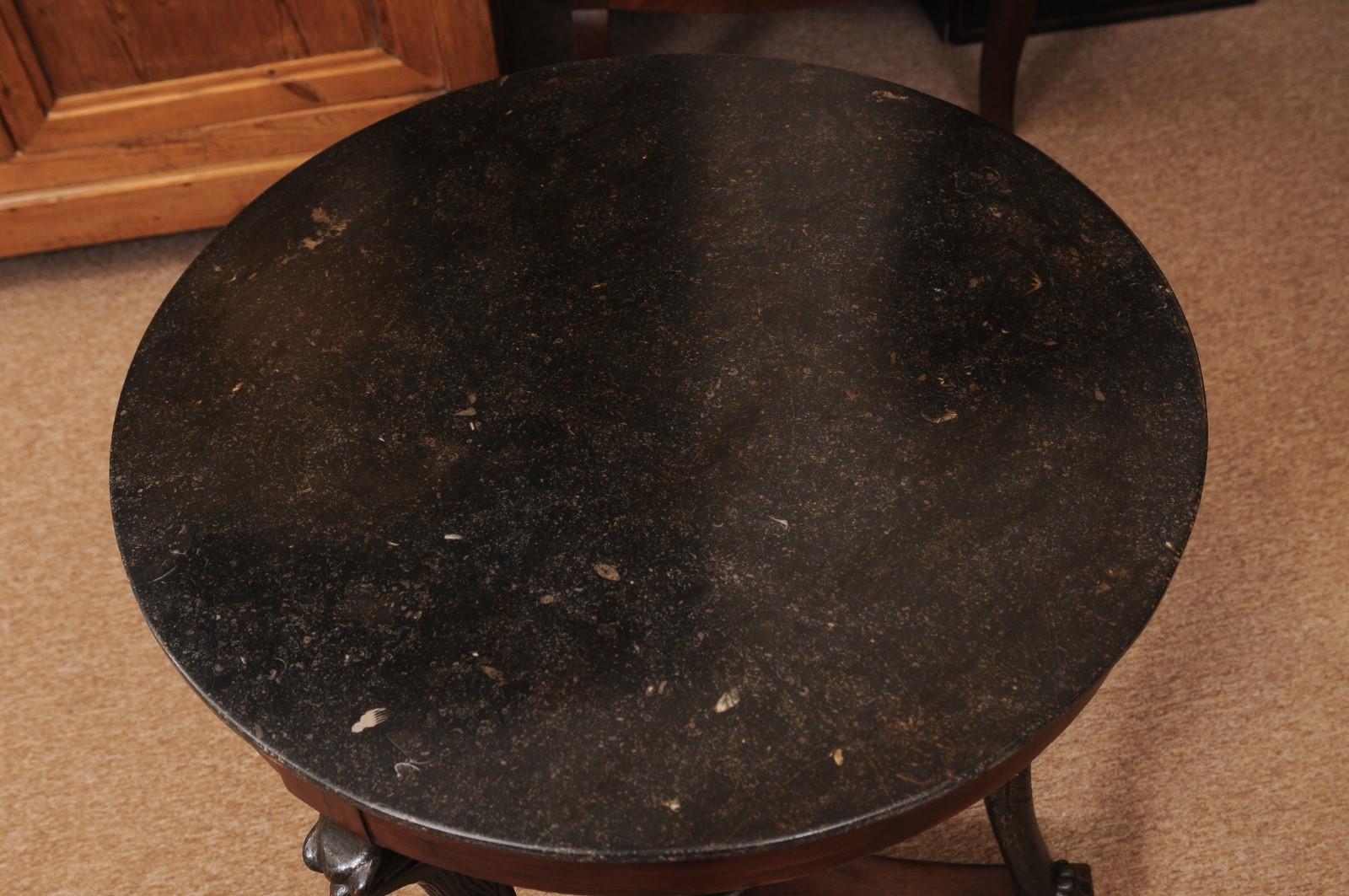 19th Century Italian Empire Ebonized Gueridon For Sale 1