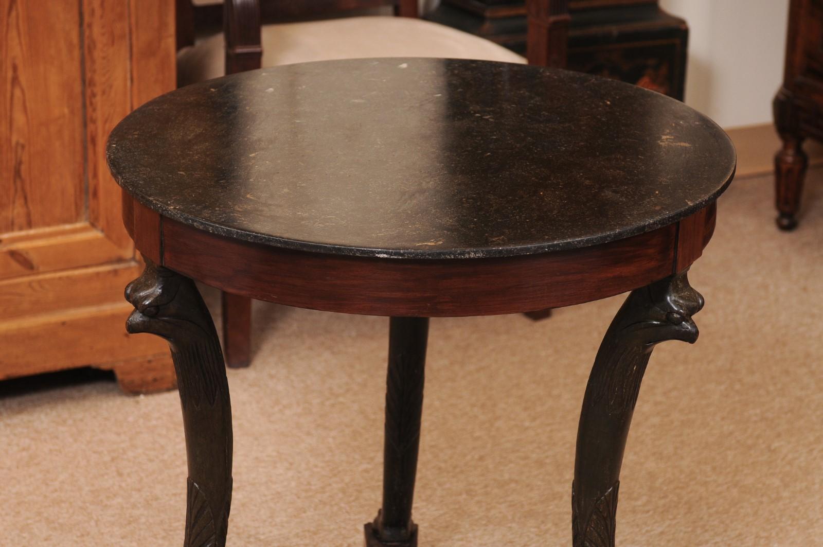19th Century Italian Empire Ebonized Gueridon For Sale 5