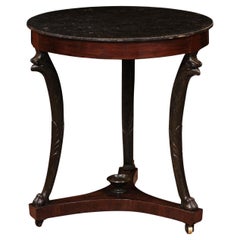 19th Century Italian Empire Ebonized Gueridon