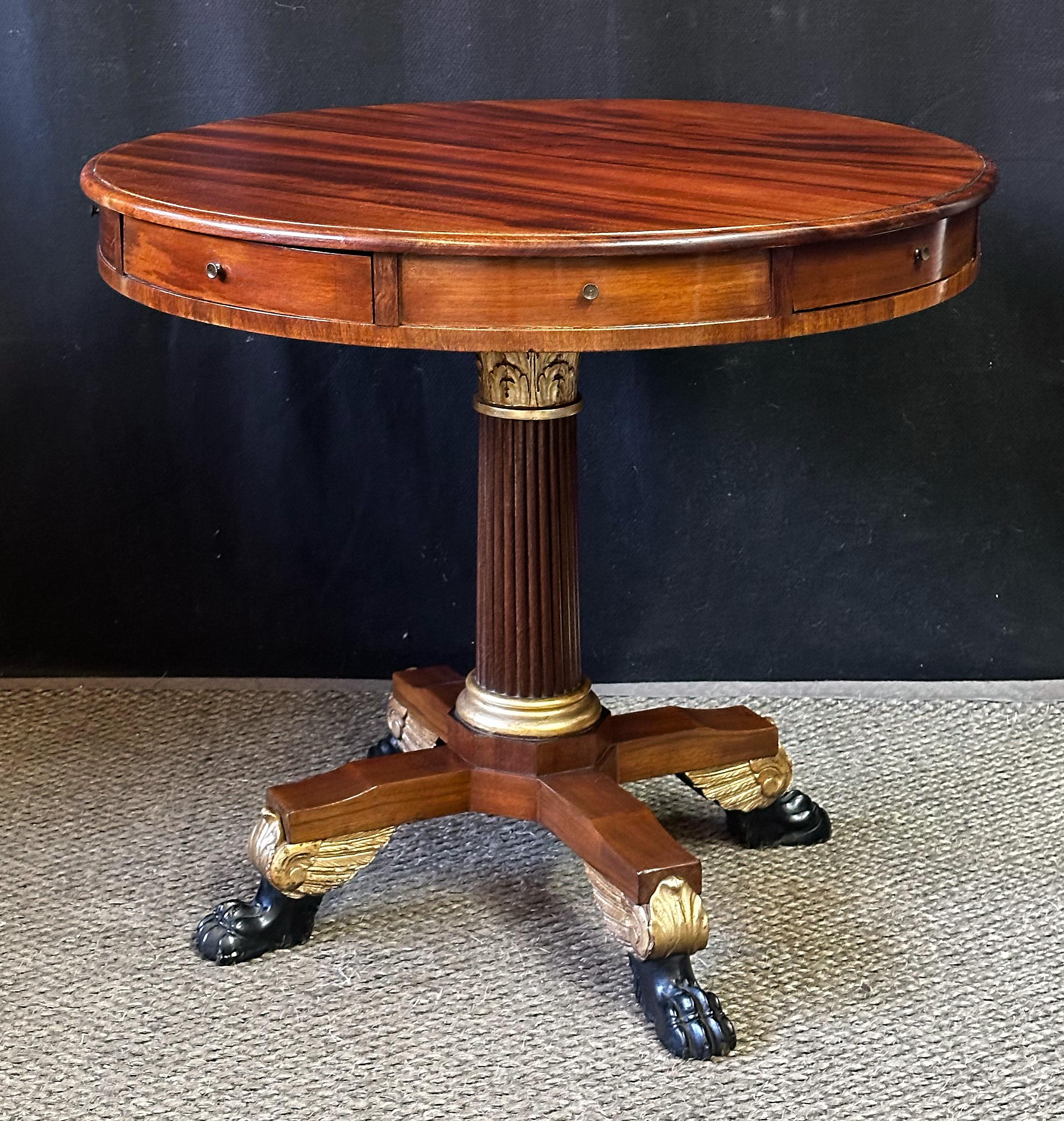 Mahogany 19th Century Italian Empire Game Table  For Sale
