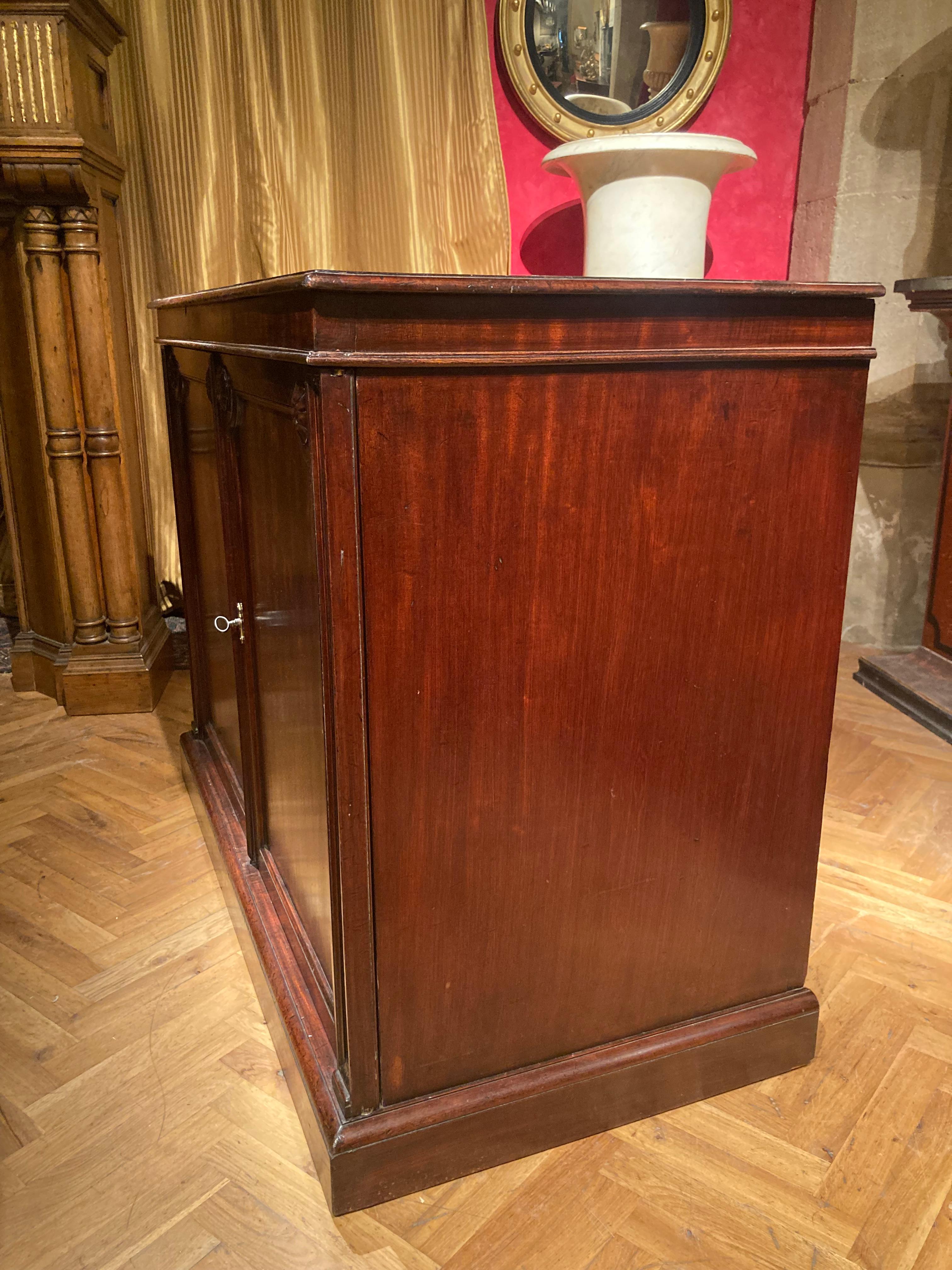 19th Century Italian Empire Mahogany Commode Two Doors Cabinet For Sale 3