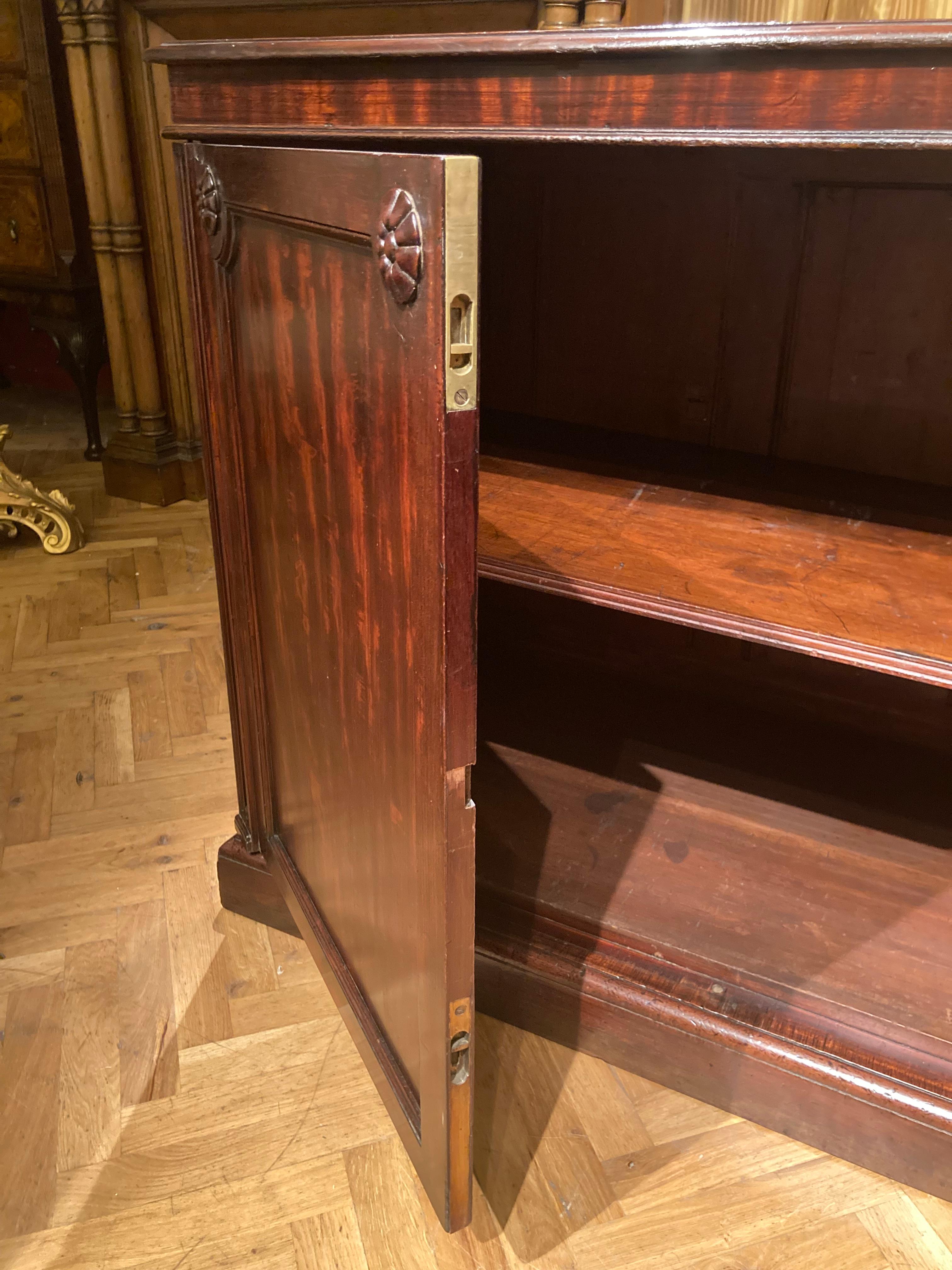 19th Century Italian Empire Mahogany Commode Two Doors Cabinet For Sale 4