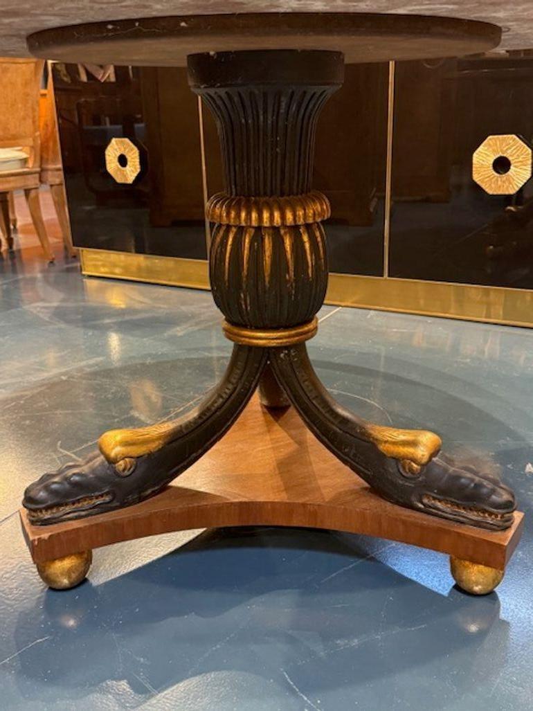 Ébénisé 19th Century Italian Empire Style Table with Marble Top en vente