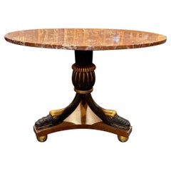 19th Century Italian Empire Style Table with Marble Top