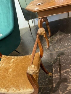 19th Century Italian Empire Walnut Stool