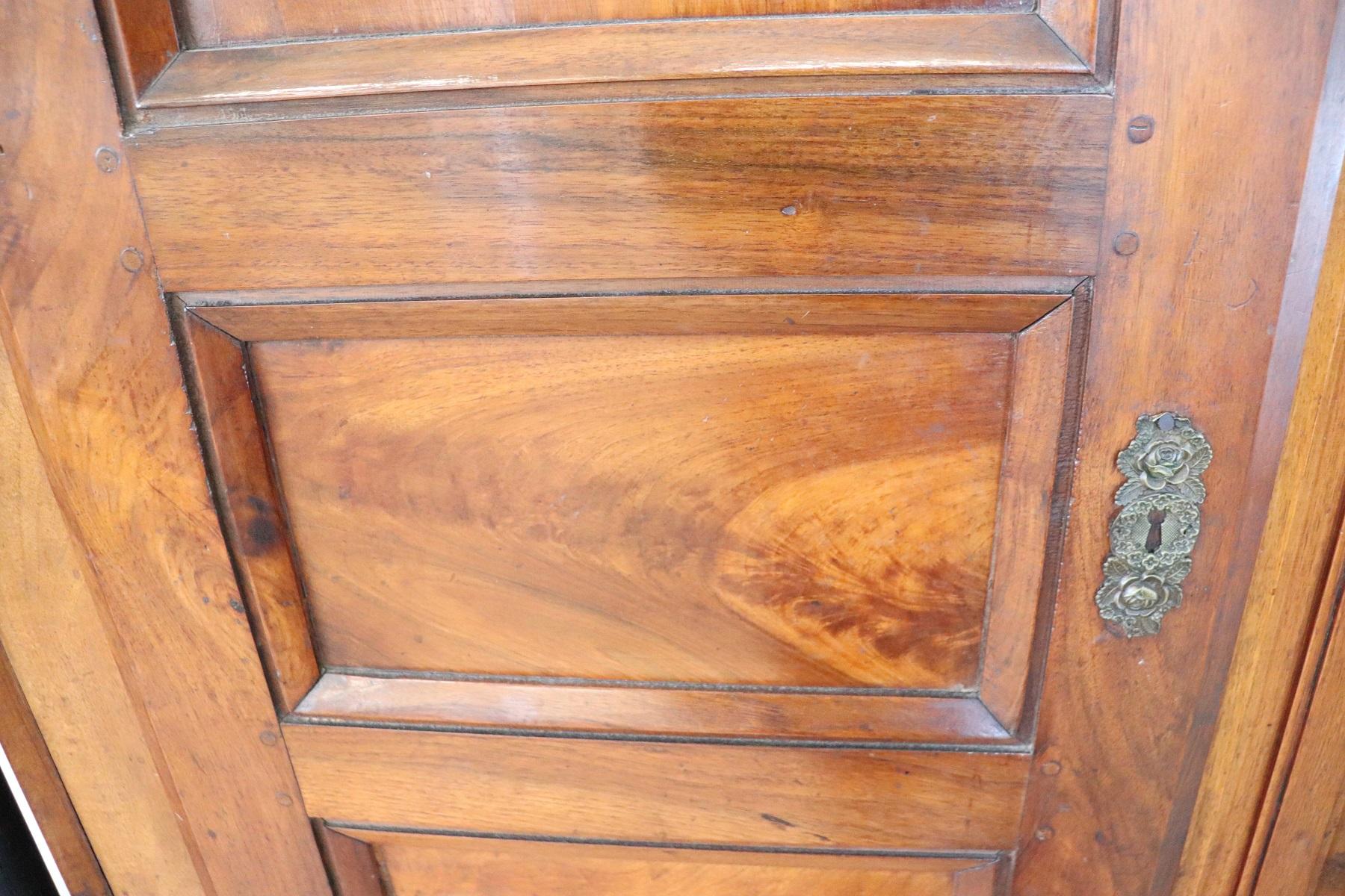 19th Century Italian Empire Walnut Wardrobe or Armoire 8