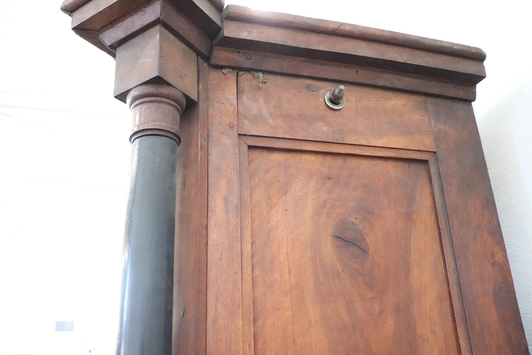 19th Century Italian Empire Walnut Wardrobe or Armoire 2