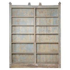 Used 19th Century Italian etagere, pharmacy shelves, original paint, bookcase