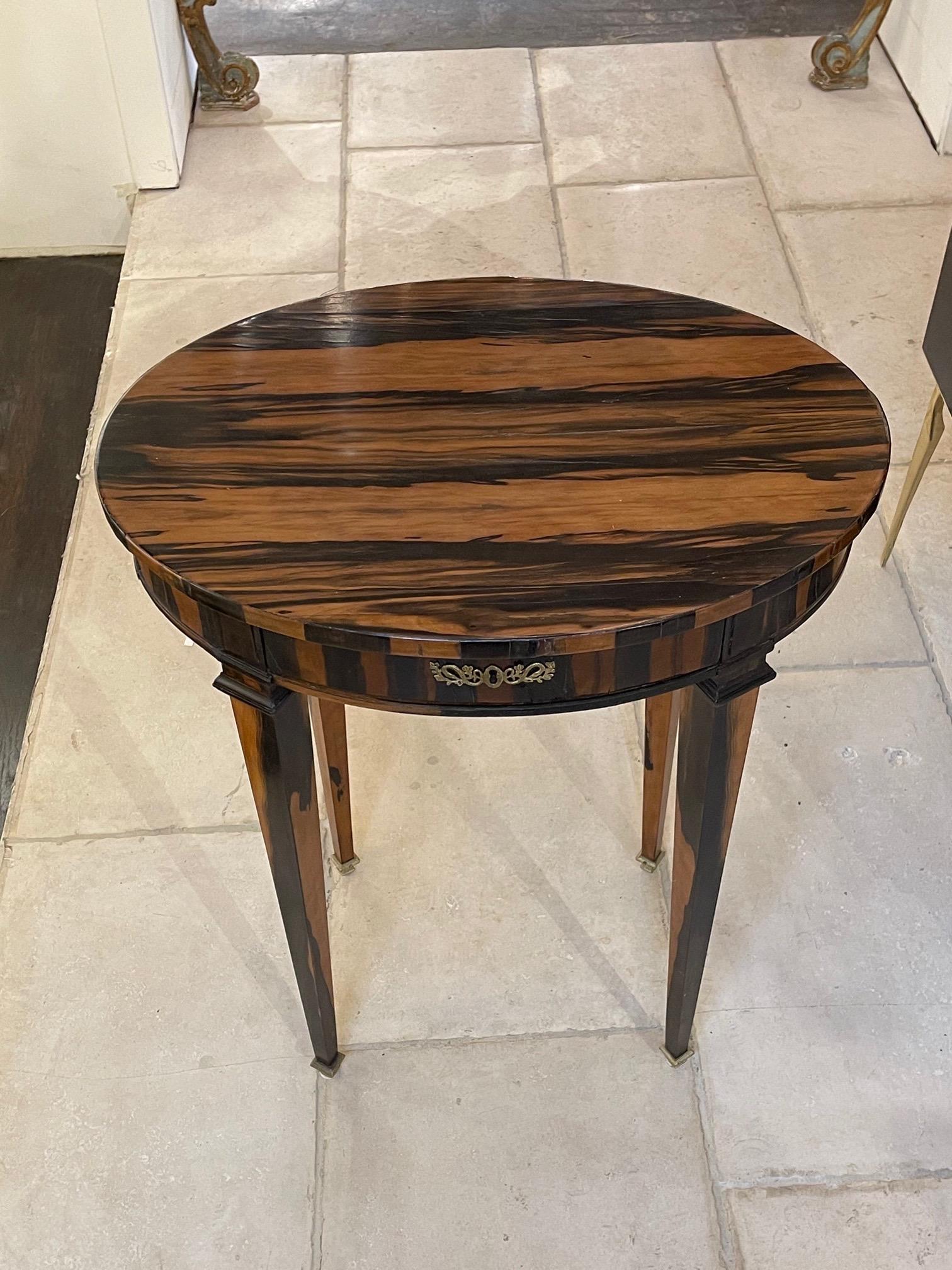 19th Century Italian Exotic Madagascar Wood Side Table In Good Condition In Dallas, TX